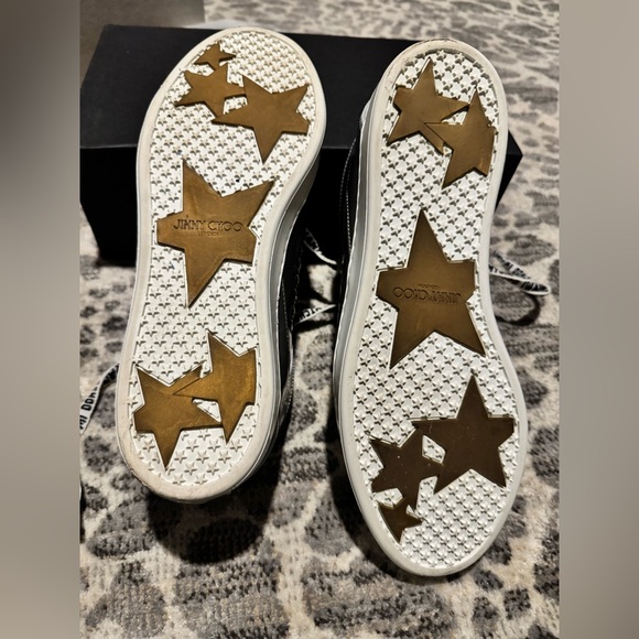 JIMMY CHOO “I want Choo” Miami Logo Liquid Metallic Low-Top Sneakers 🩶 - Picture 6 of 8